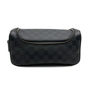 Louis Vuitton Cosmetic Pouch Shoulder Bag Damier Graphite Black Toiletry